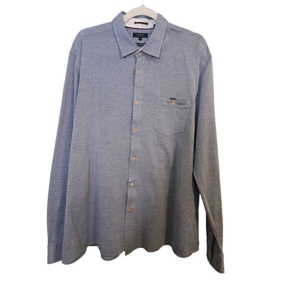 Ted Baker London blue slim fit button down. Ted Baker size 7, but runs small. - Picture 1 of 6